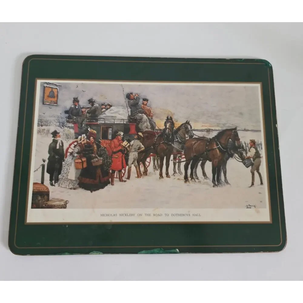 Vintage Pimpernel Nicholas Nickleby Cork Back Placemats Set of 5 England